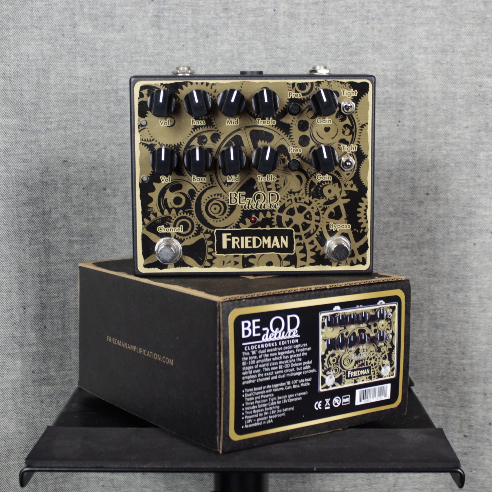 Friedman BE-OD Deluxe Dual Overdrive Pedal - Clockworks