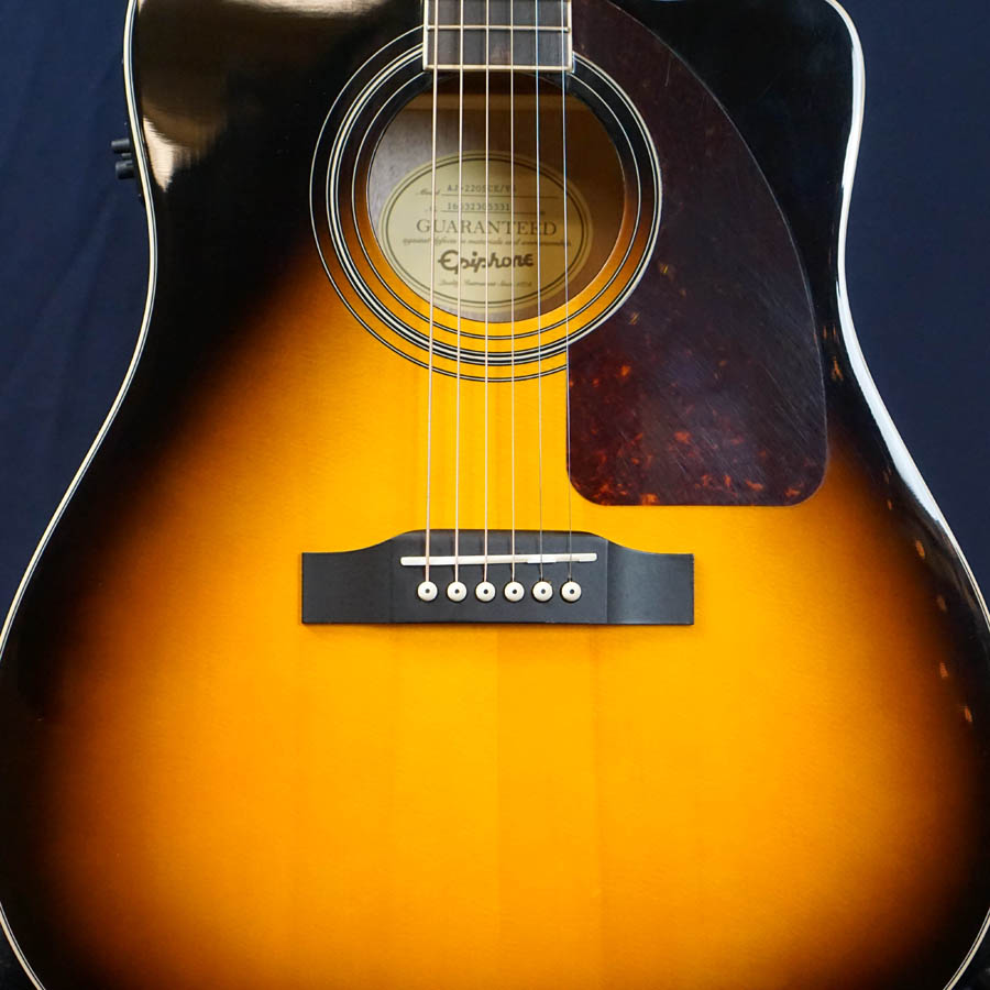 Epiphone AJ-220SCE/VS Acoustic Electric Guitar, Vintage Sunburst