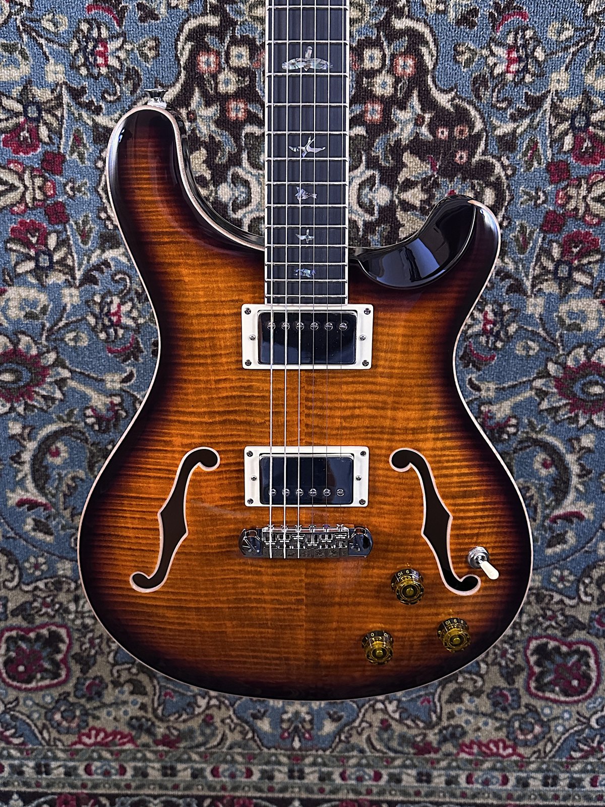 PRS SE Hollowbody II Piezo Orange Tiger Smokeburst CTCH04716