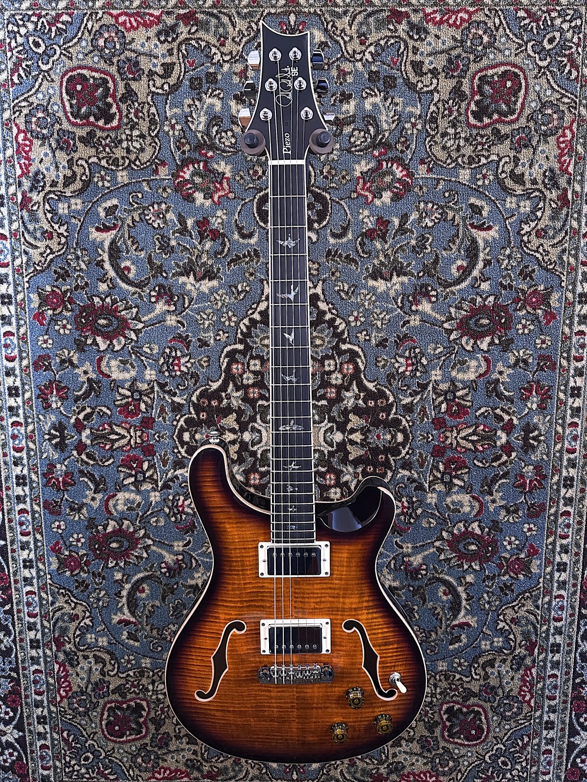PRS SE Hollowbody II Piezo Orange Tiger Smokeburst CTCH04716