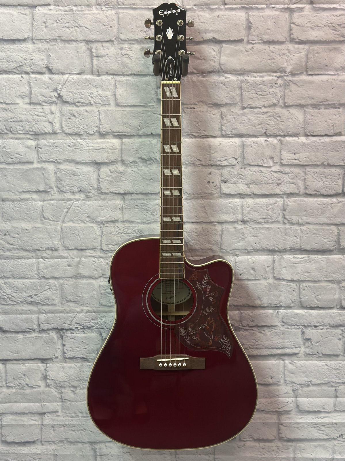 Epiphone Hummingbird EC Acoustic/Electric Guitar - Wine Red w