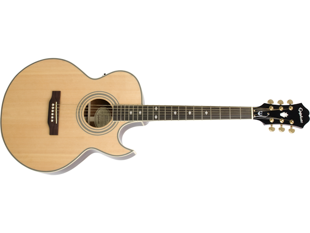 Epiphone PR-5E/N Acoustic/Electric Guitar, Natural Cutaway