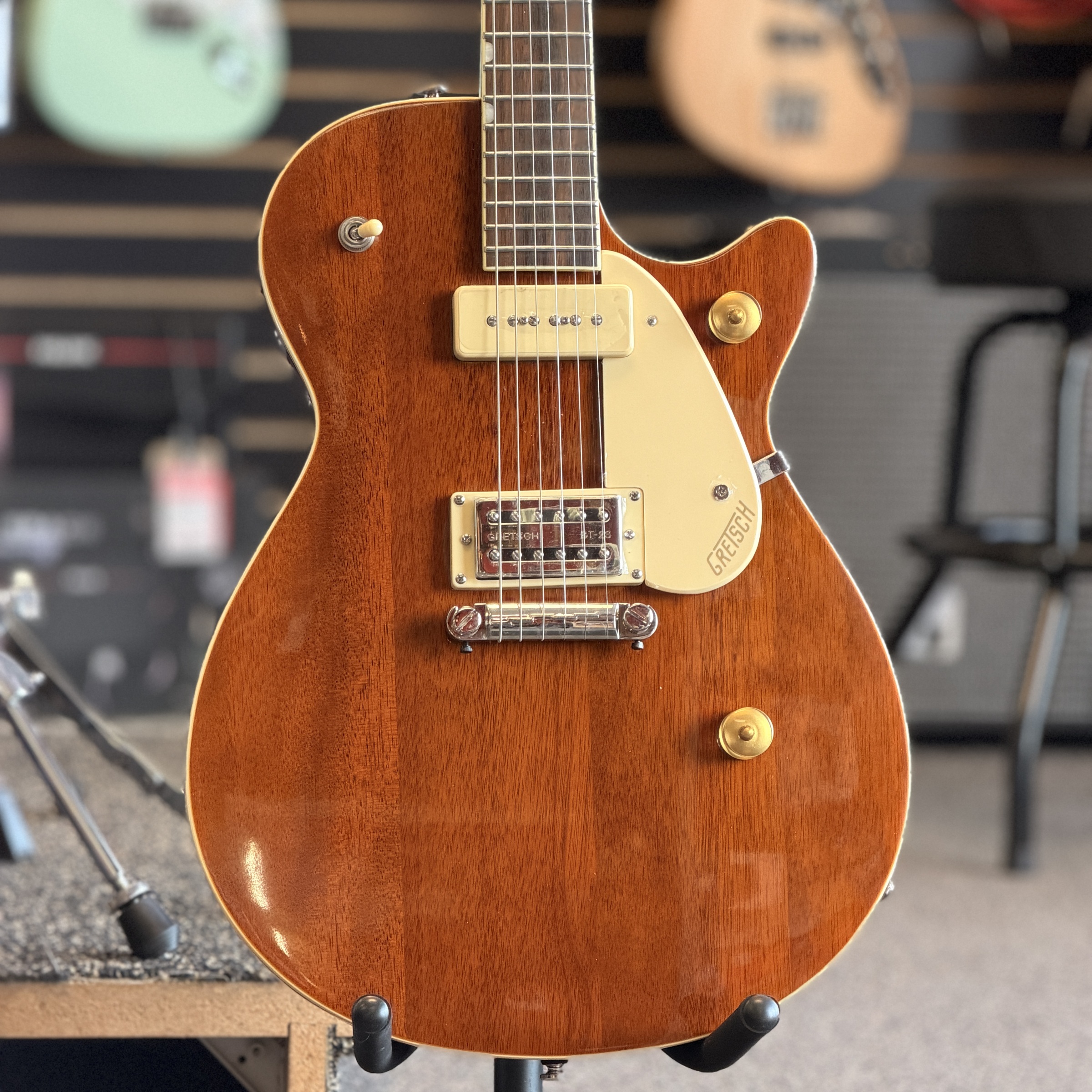 Gretsch Guitars G2215-P90 Streamliner Junior Jet Club Electric Guitar, Single Barrel Stain
