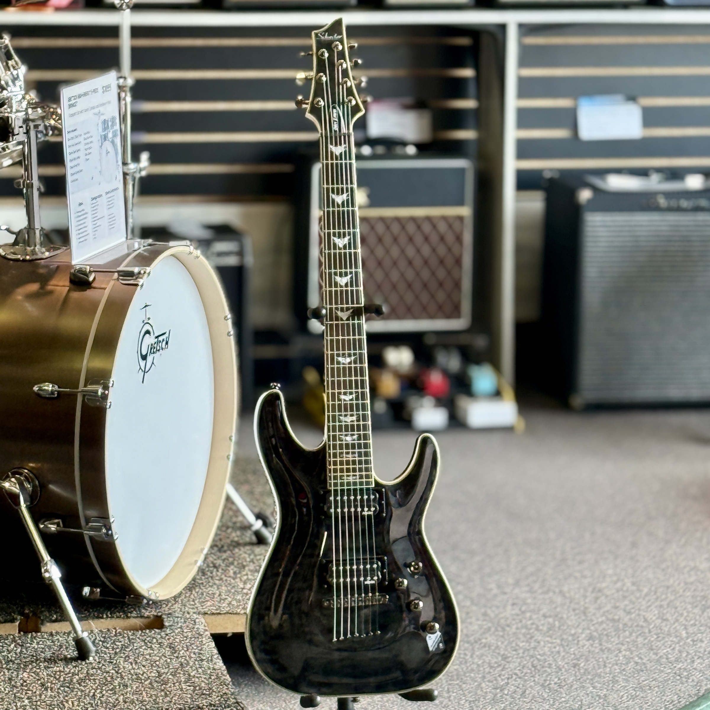 Schecter Omen Extreme-7 Electric Guitar, See-Thru Black