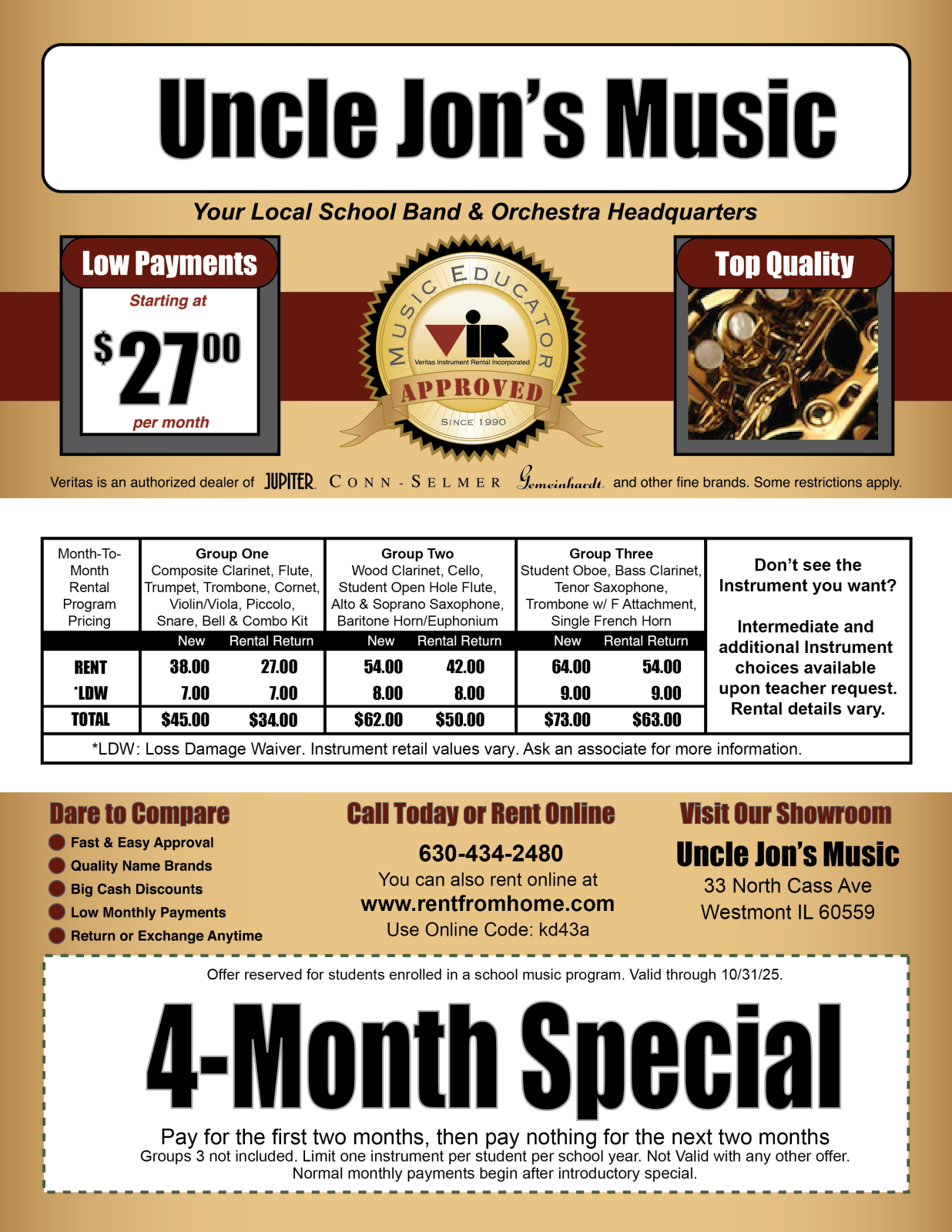 Band Rentals Flyer 2025