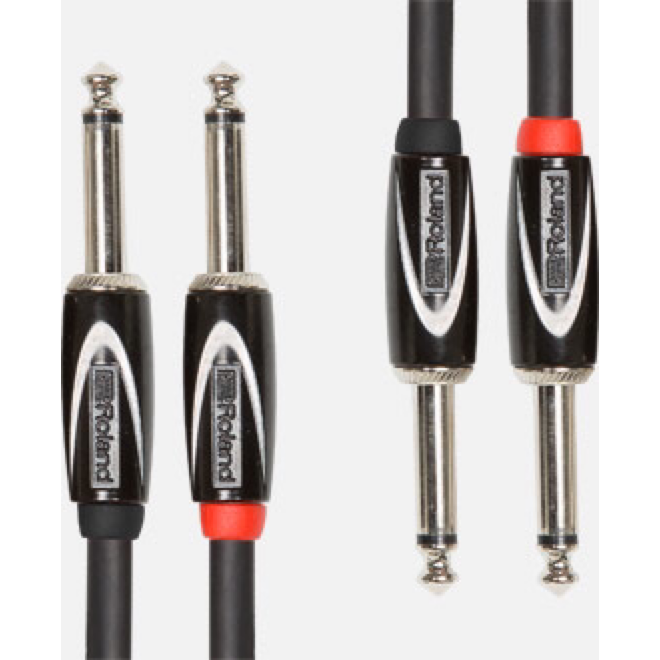 Roland Interconnect Cable - Black Series - 1/4IN-1/4IN DUAL - 10ft