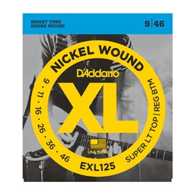 D'Addario - EXL125 - Electric Guitar Strings - Nickel Plated Steel (S Lt Top/Reg Btm .009-.046)