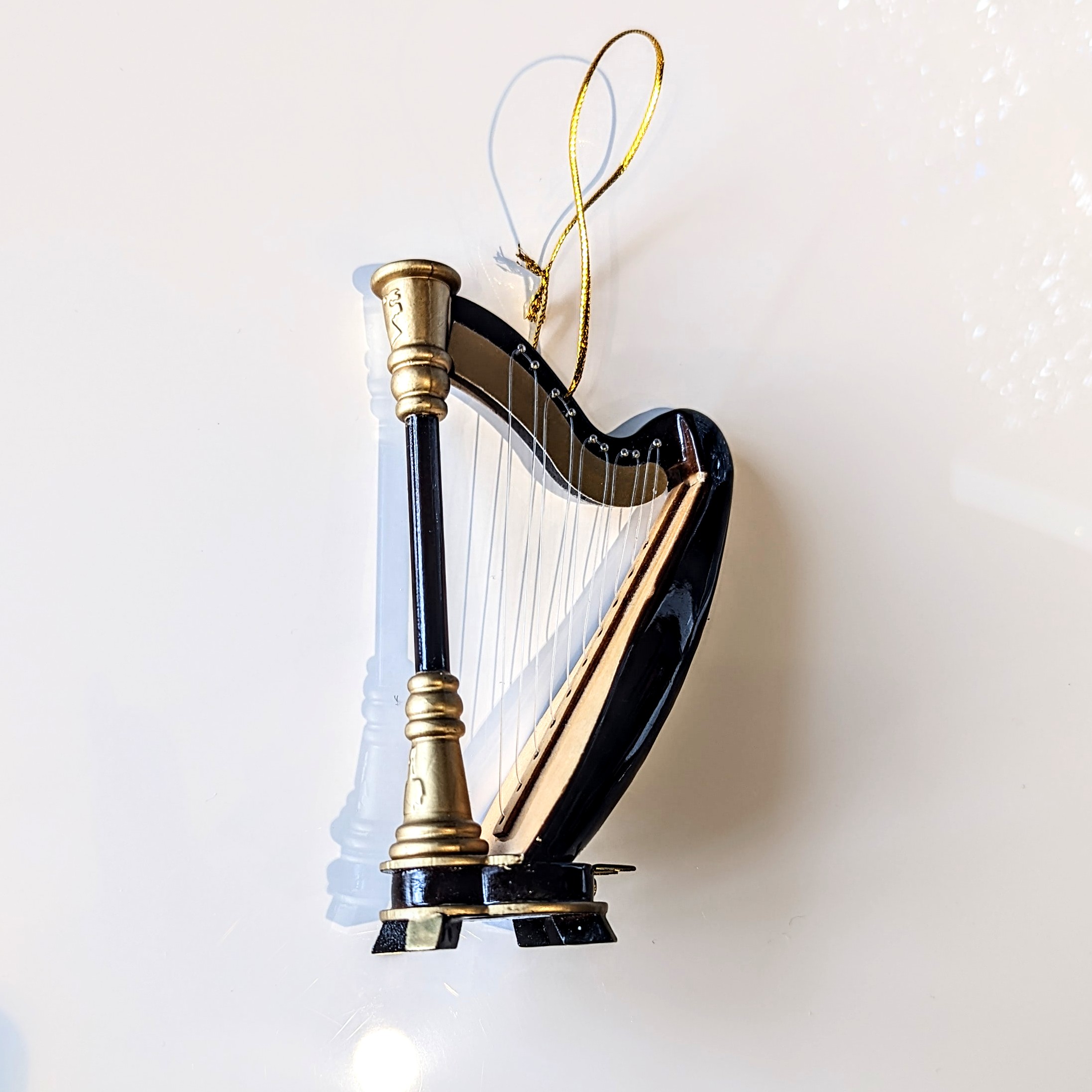 Wood Harp Ornament - C - 39145