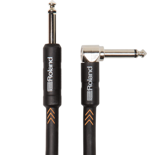 Roland Instrument Cable - Black Series - 15ft - Angle-Straight