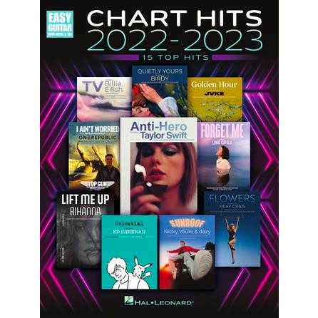 Chart Hits 2022-2023 Easy Guitar Tab - 15 Top Hits