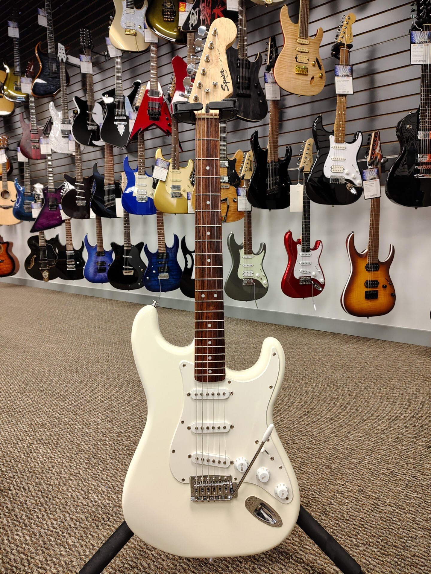 Fender Squire Bullet Stratocaster Electric Guitar w/Bag- Vintage/Used