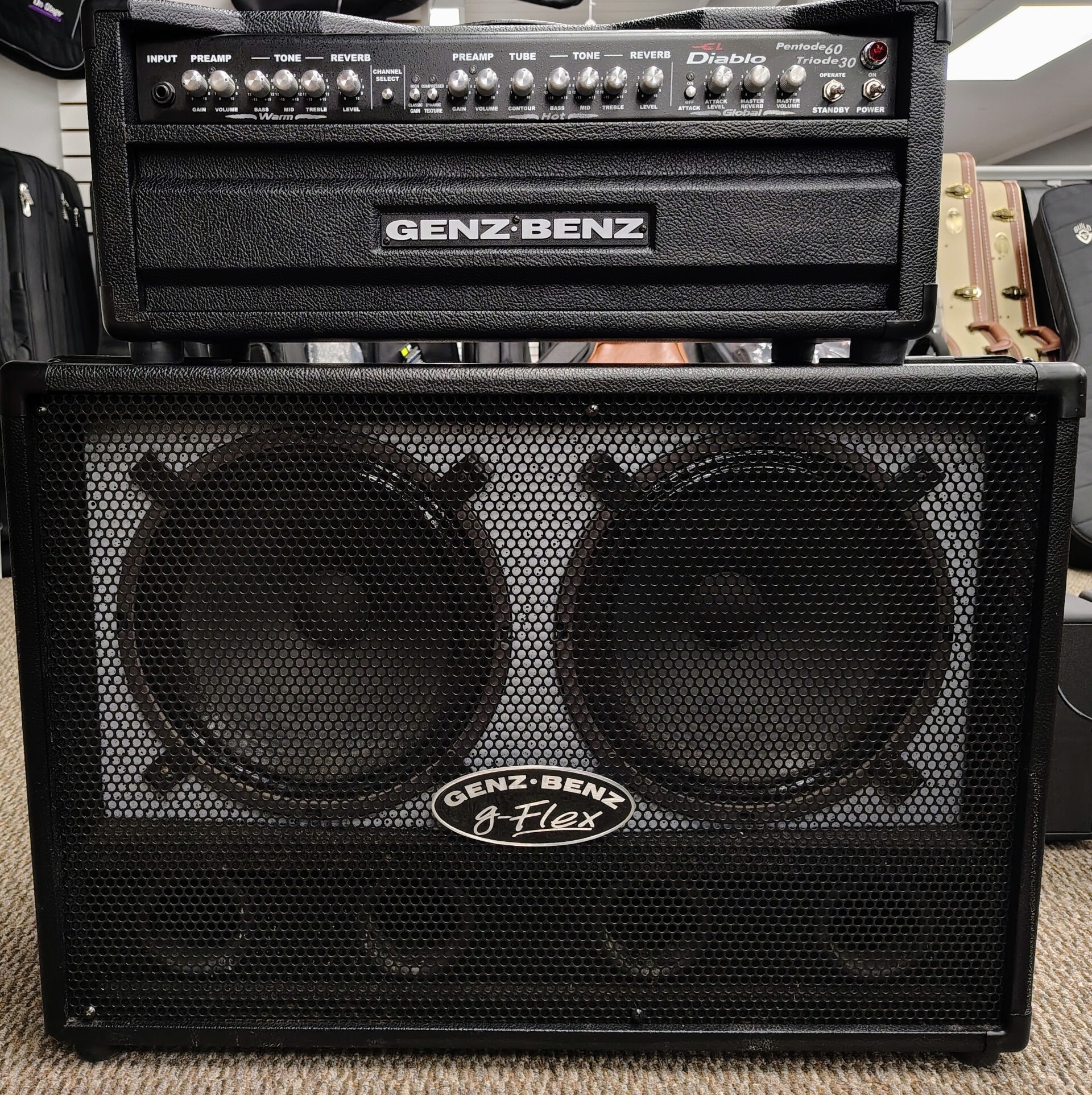 Genz Benz El Diablo 60 Watt Head & Cab - Vintage / Used
