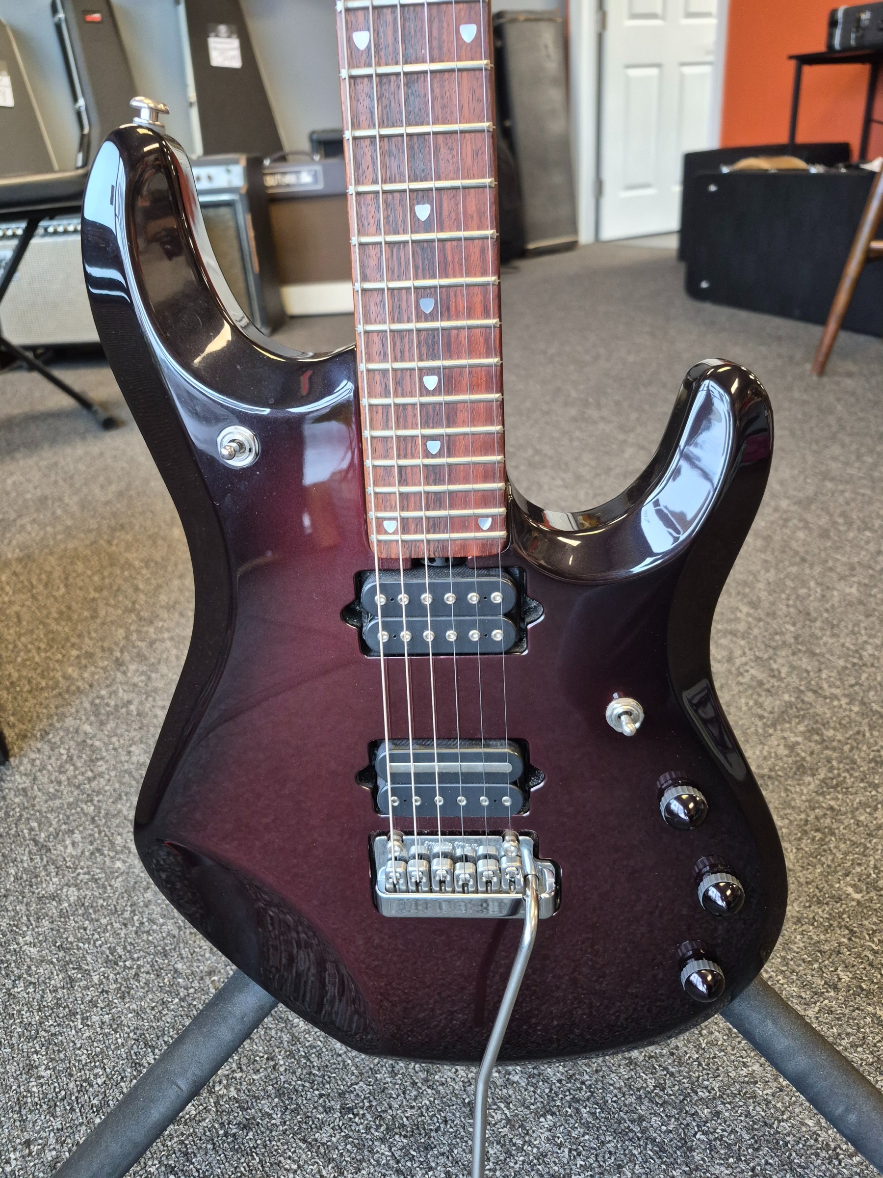 Ernie Ball Music Man 2007 John Petrucci JP6 Piezo Electric Guitar with Hard Case - Pearl Redburst