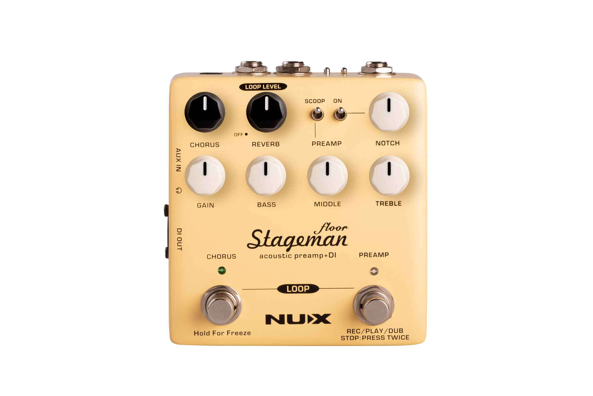 NUX NAP-5 Fx Pedal Stageman Floor Acoustic Pre-Amp w/ Chorus & Reverb Verdugo Series Stompboxes