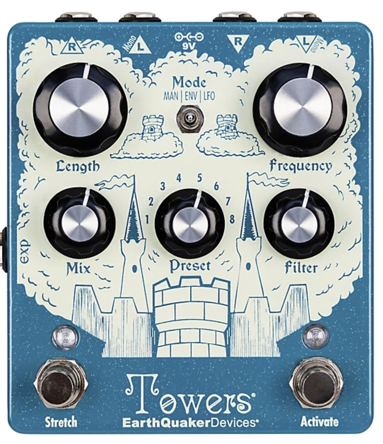 EarthQuaker Devices Towers Soundscape Generator Stereo Reverberant Filter