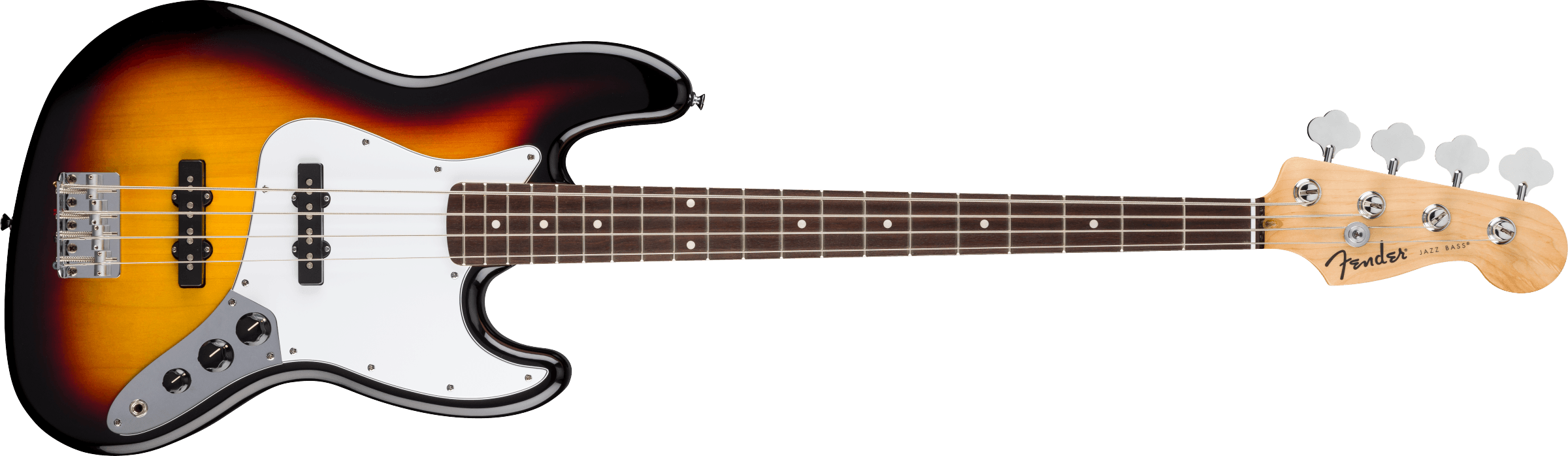 Standard Jazz Bass Laurel Fingerboard White Pickguard 3-Color Sunburst