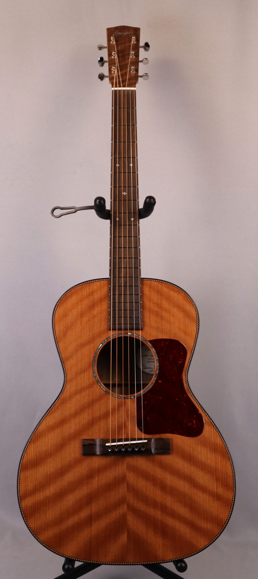 Bourgeois BACU-LDBO14: The Sawmill Custom LDBO-14, Flamed Redwood Top, Figured Mahogany back and sides