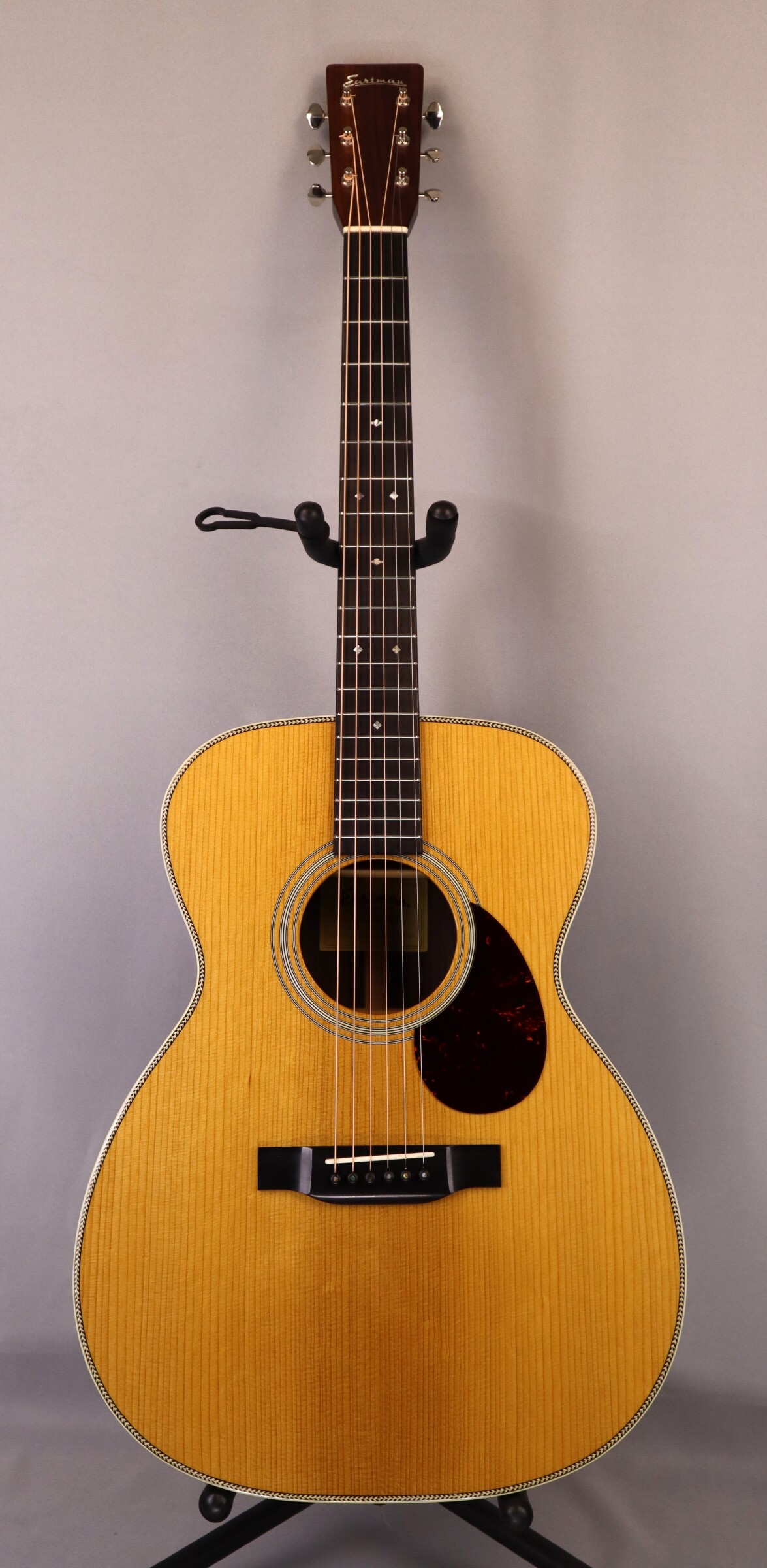 Eastman E20OM-TC: Thermo-Cured Adirondack Spruce Top, Indian Rosewood back and sides.