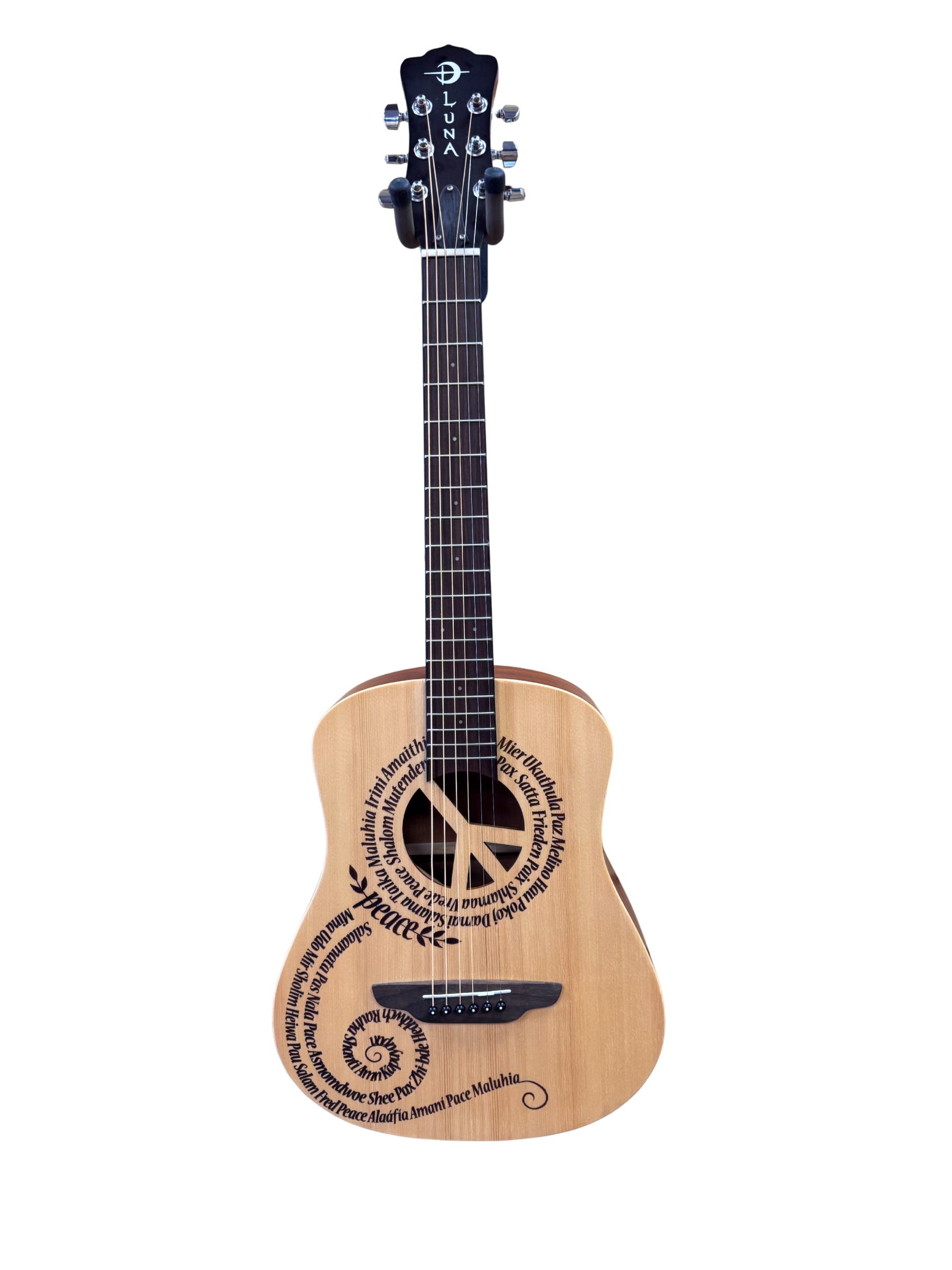 Preowned Luna Safari Peace Travel Acoustic Guitar – 3/4 Size • Excellent Condition