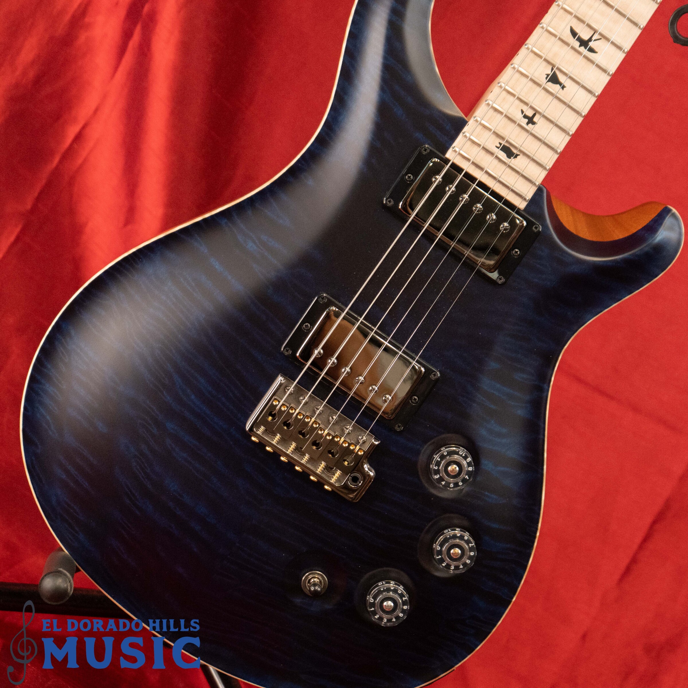 PRS Core DGT Wood Library 10-top Whale Blue (Natural Back) Satin Finish Flame Maple Neck and Fretboard