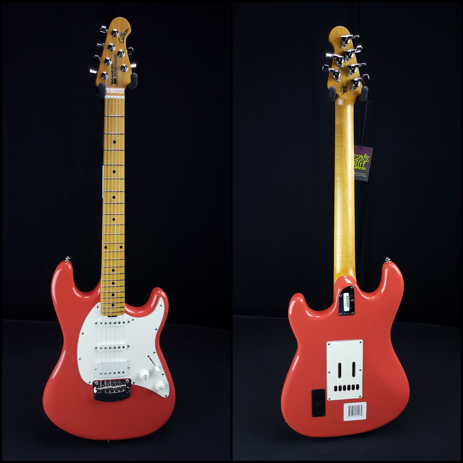 Music Man Cutlass Coral Red HSS with Case - 749699691235
