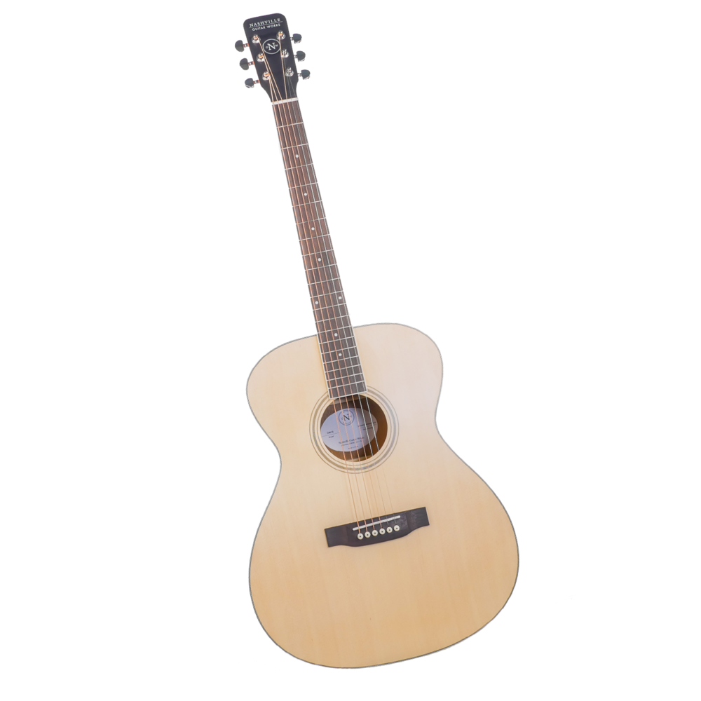 Nashville Guitar Works OM10 Orchestra Acoustic Guitar, Natural