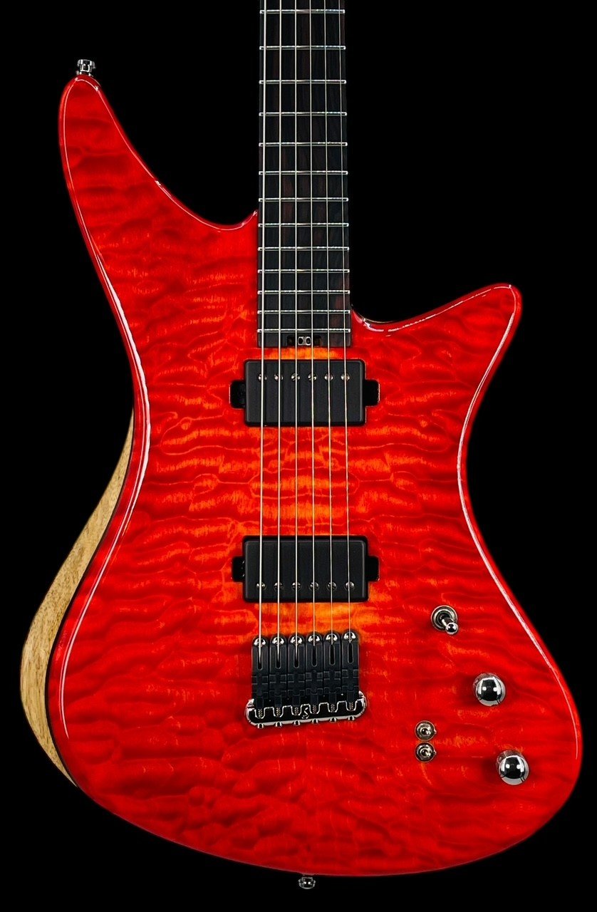 Bridge Builder Guitars Quilted Maple Fireburst Hornet