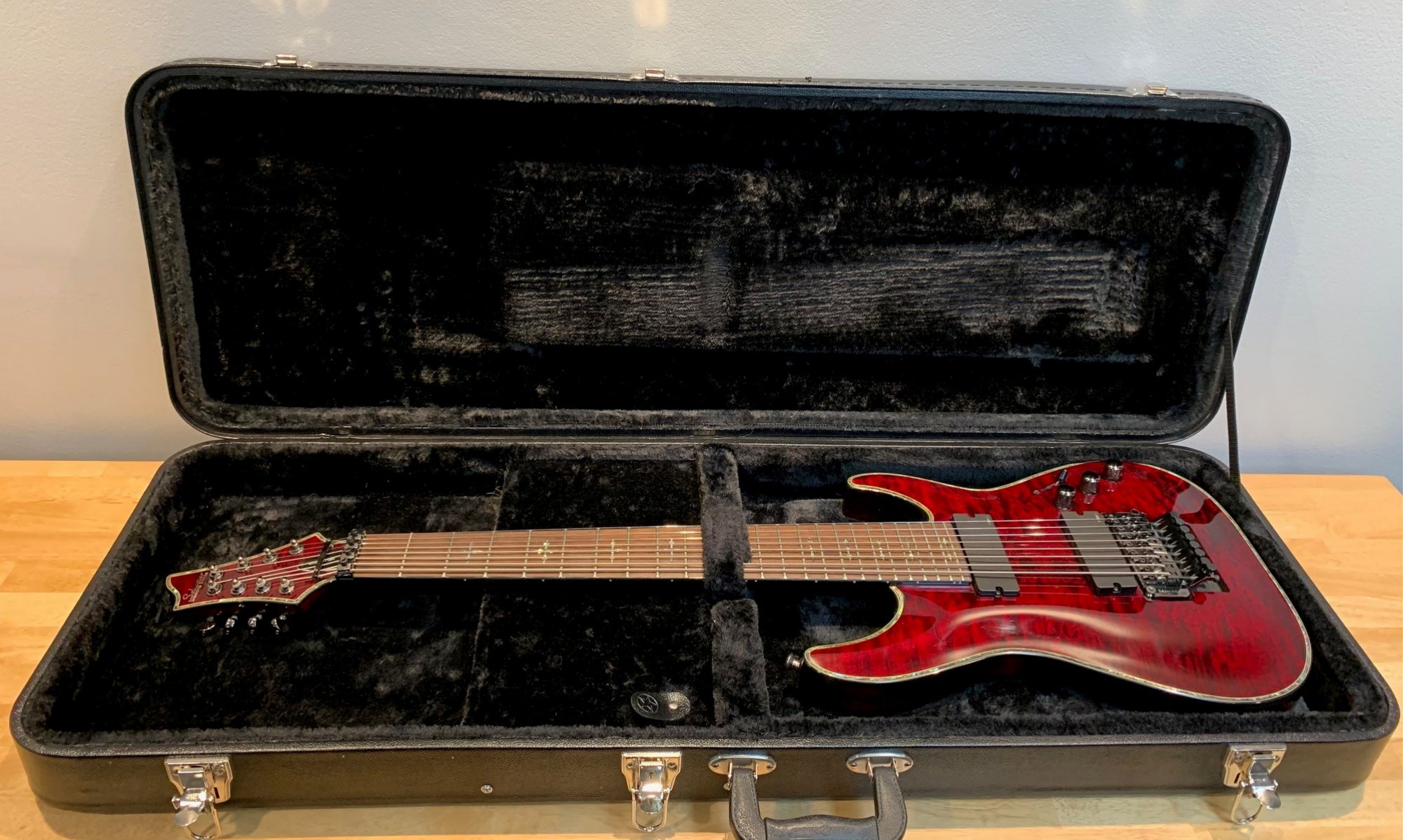Used Schecter Hellraiser 8 String Electric Guitar with Case