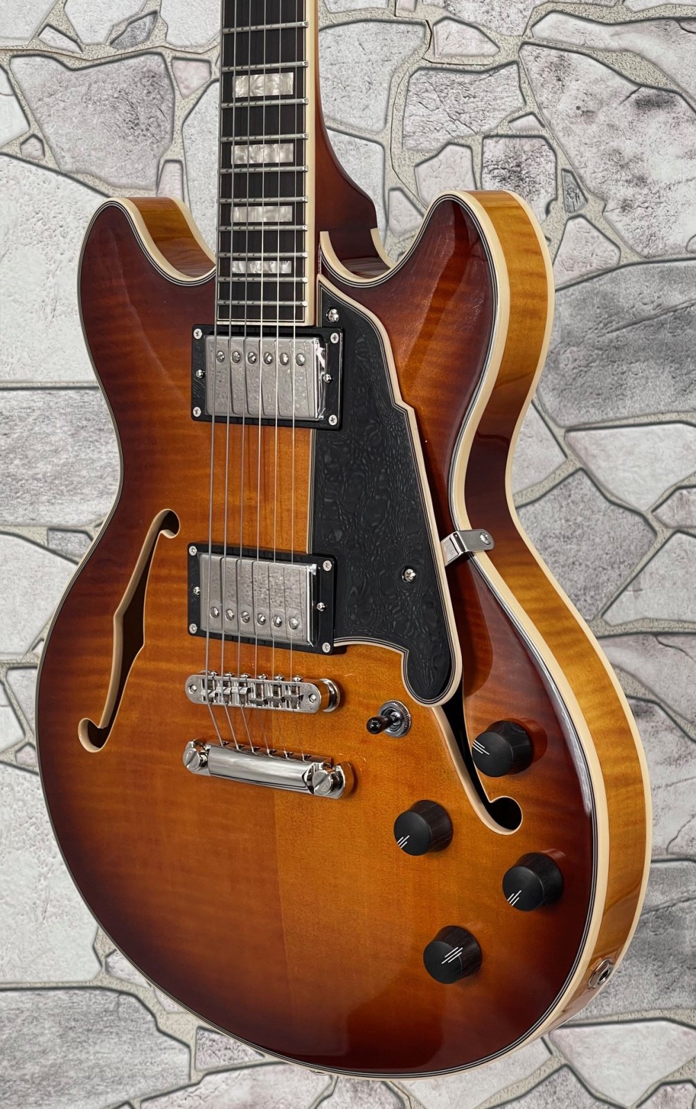 ギター D'AngelicoPremierMini DC Dark Iced Burst D'Angelico Premier Mini DC - Dark Iced Tea Burst with