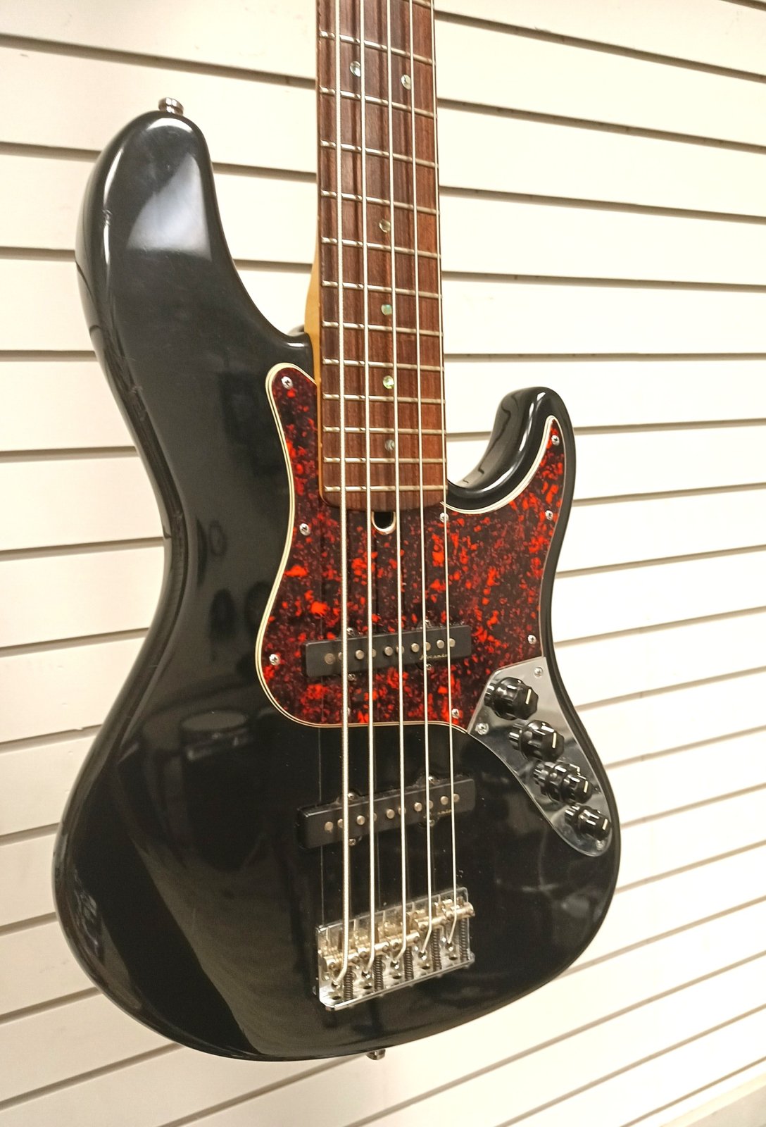 Used 2002 Fender American Deluxe Jazz Bass V RW Black w