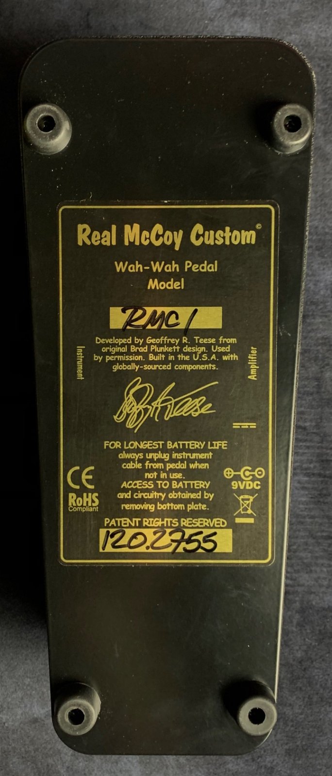 Real McCoy Custom RMC1 Wah-Wah Pedal