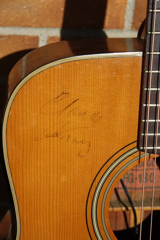 1971 Yamaha FG-180 Signed by Merle Haggard and Leona Williams