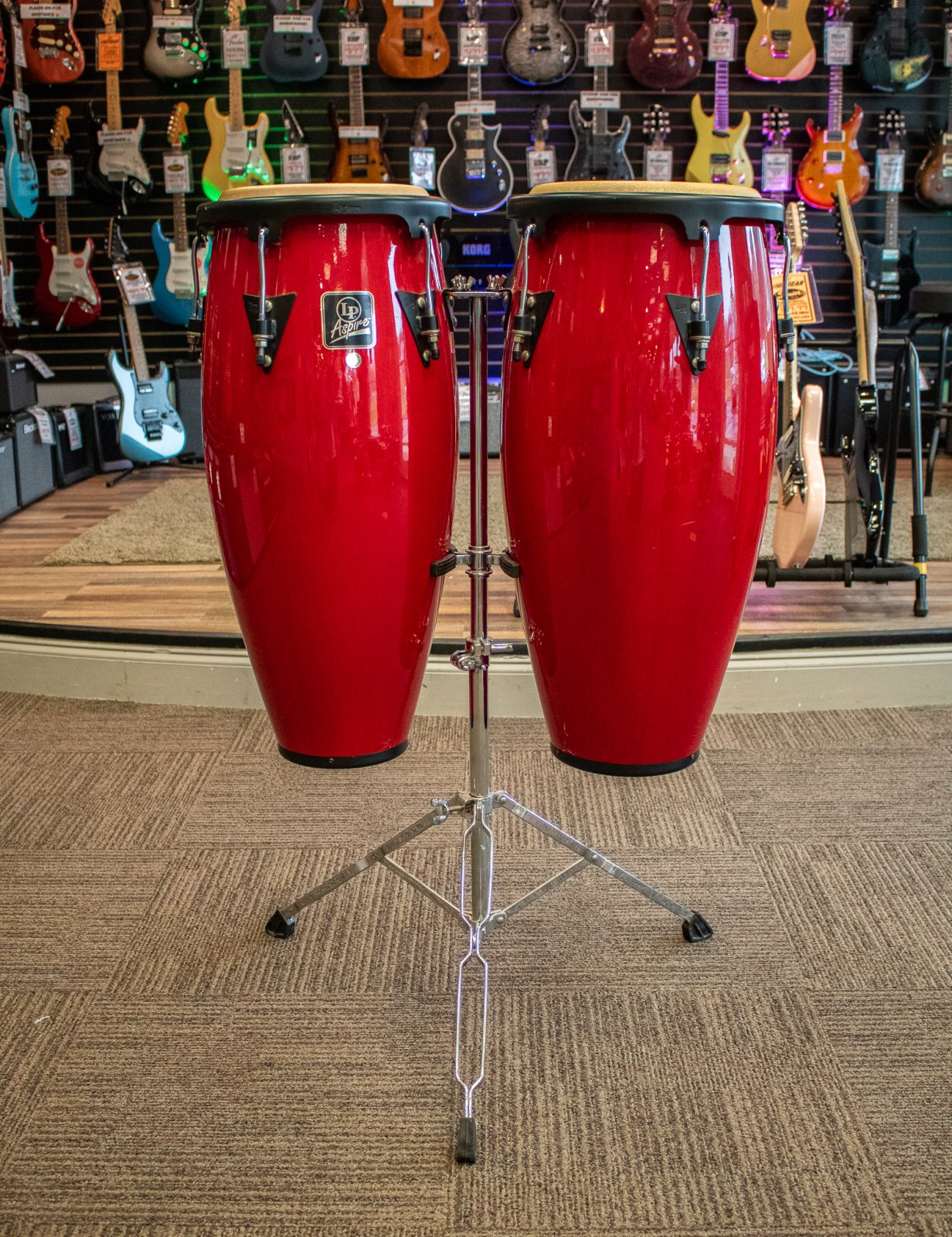 LP Aspire コンガセット 10\"&11\" スタンド付き 中古美品 手渡 Aspire® 10″ and 11″ Conga Set with Stand Havana Café