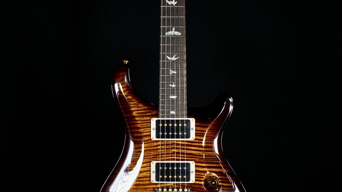 PRS Custom 24 10 Top Black Gold Wraparound Hybrid Hardware