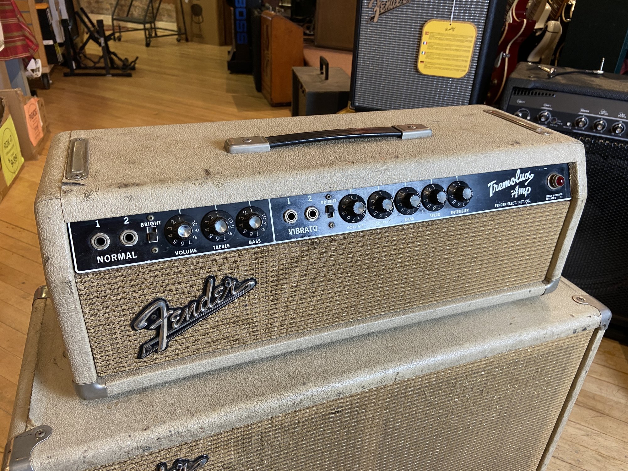1964 Fender Tremolux Head & 2x10 Cabinet - Cream Tolex